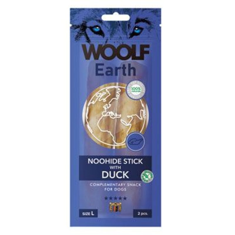 Woolf pochoutka Earth NOOHIDE L Sticks with Duck 85 g