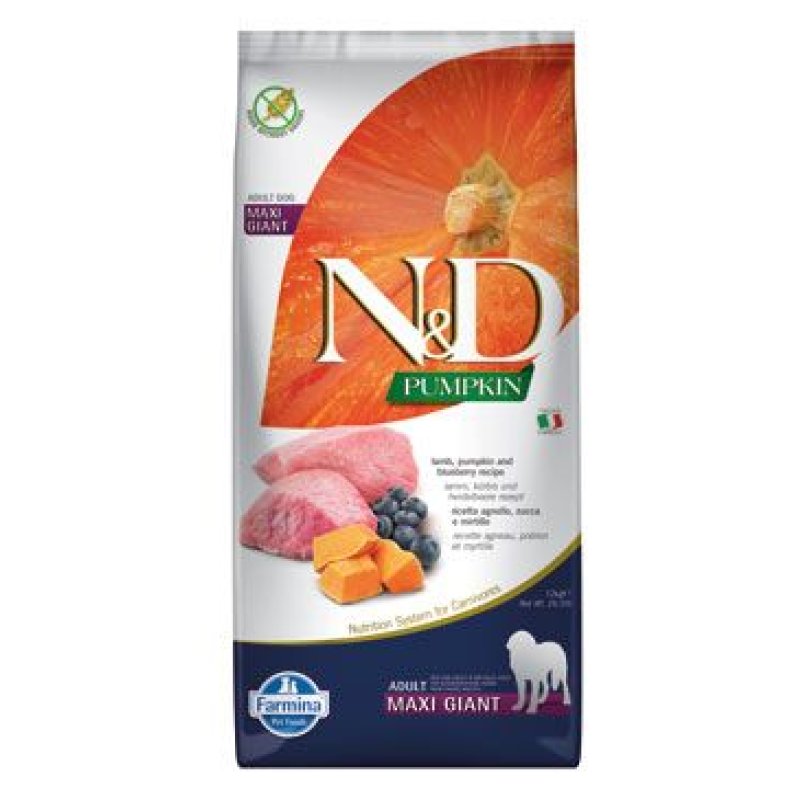 N&D Pumpkin DOG Adult Giant Lamb & Blueberry 12 kg