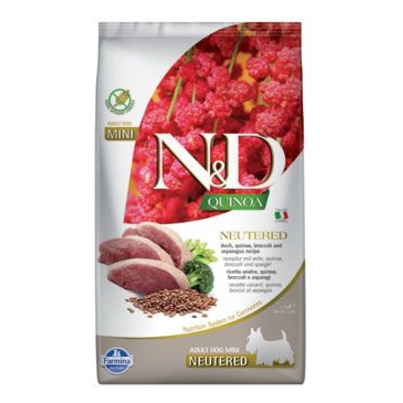 N&D Quinoa DOG Neutered Duck & Broccoli & Asp. 2,5 kg