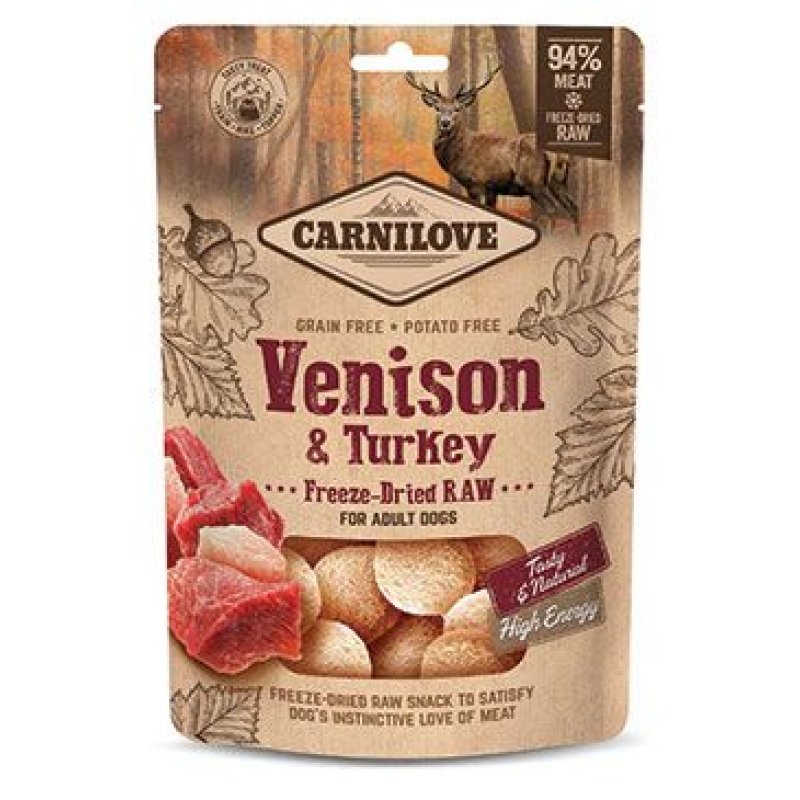 Carnilove Raw Freeze-Dried Snacks Venison & Turkey 60 g