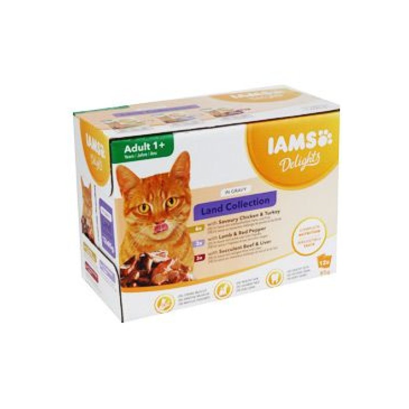 Iams Cat suchozem. maso v omáčce multipack 12 x 85 g