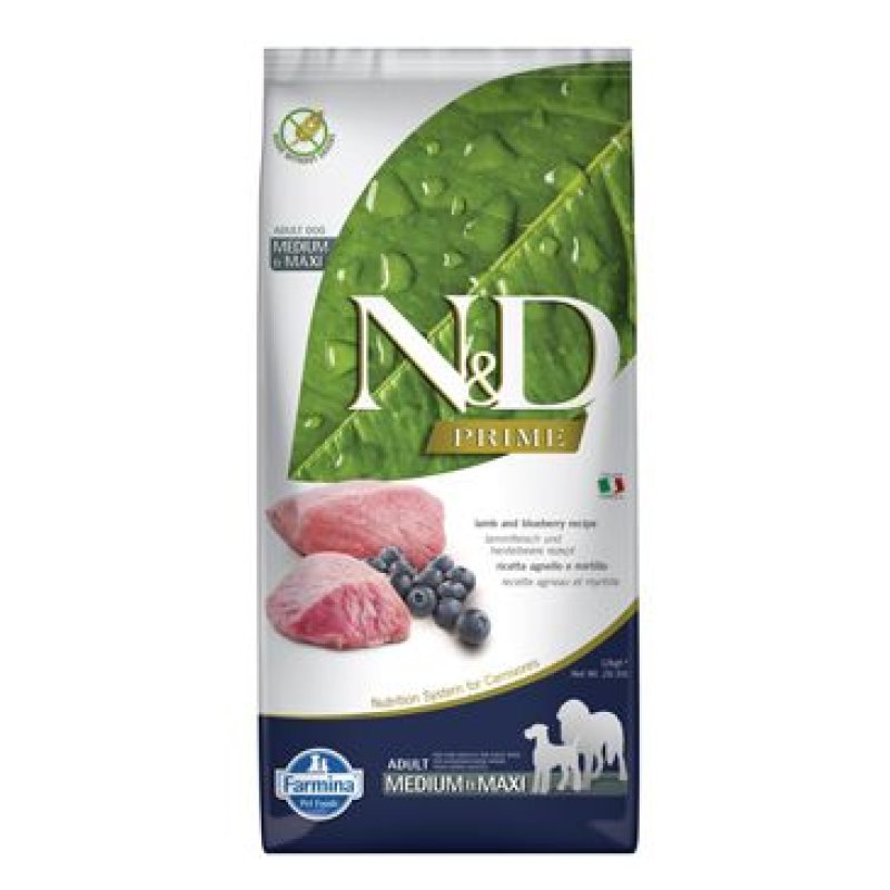 N&D PRIME DOG Adult M/L Lamb & Blueberry 12 kg