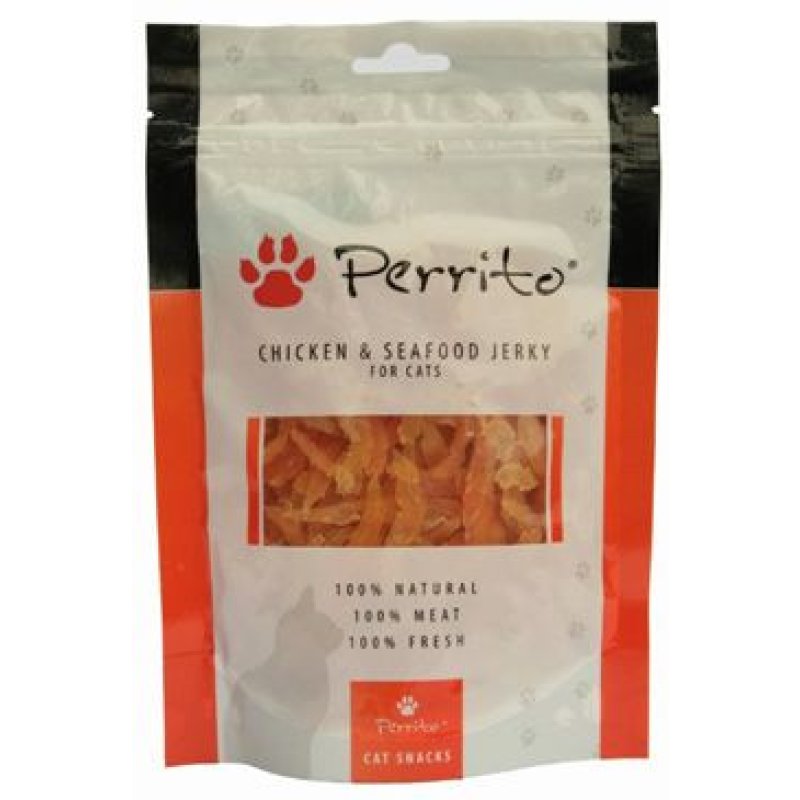 Perrito Chicken & Seafood jerky pro kočky 100 g