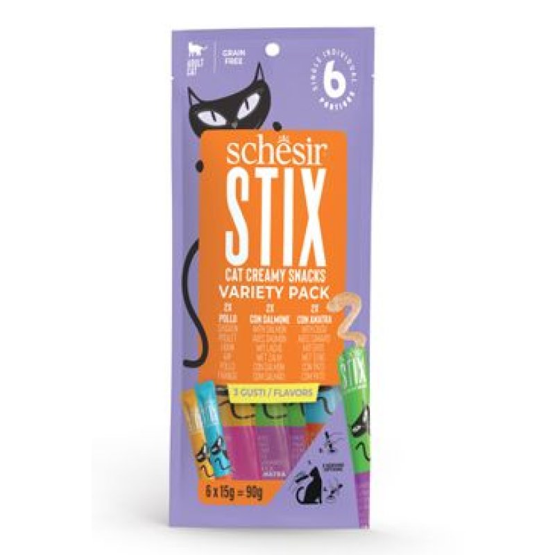 Schesir Cat Stix Liquid Snack Variety 6 x 15 g