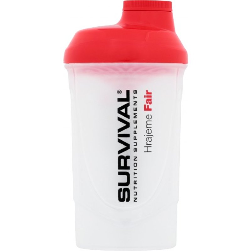 Šejkr Survival 600 ml (bílo-červený)