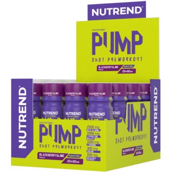 Nutrend Pump Shot Preworkout - 20x 60 ml, ostružina-limeta