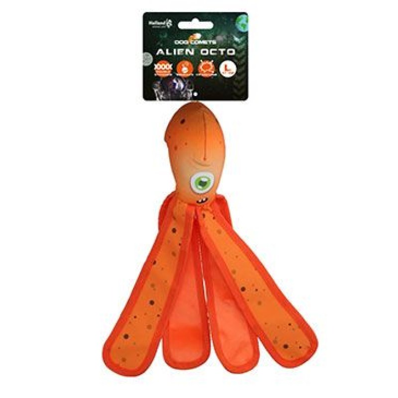 Hračka pes Dog Comets Alien Octo L 37 cm oranžová