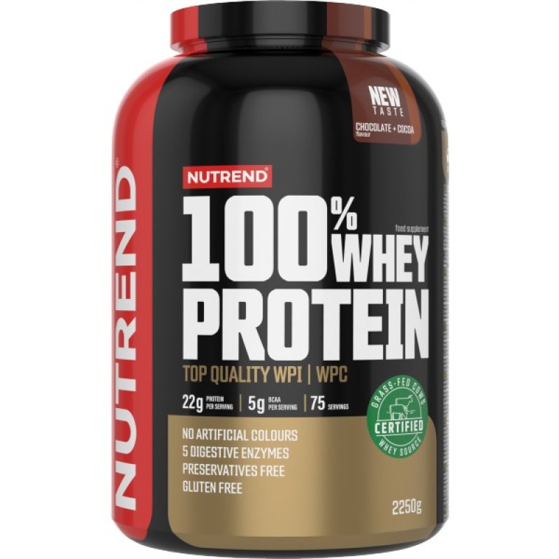 Nutrend 100 % Whey Protein - 2250 g, banán-jahoda