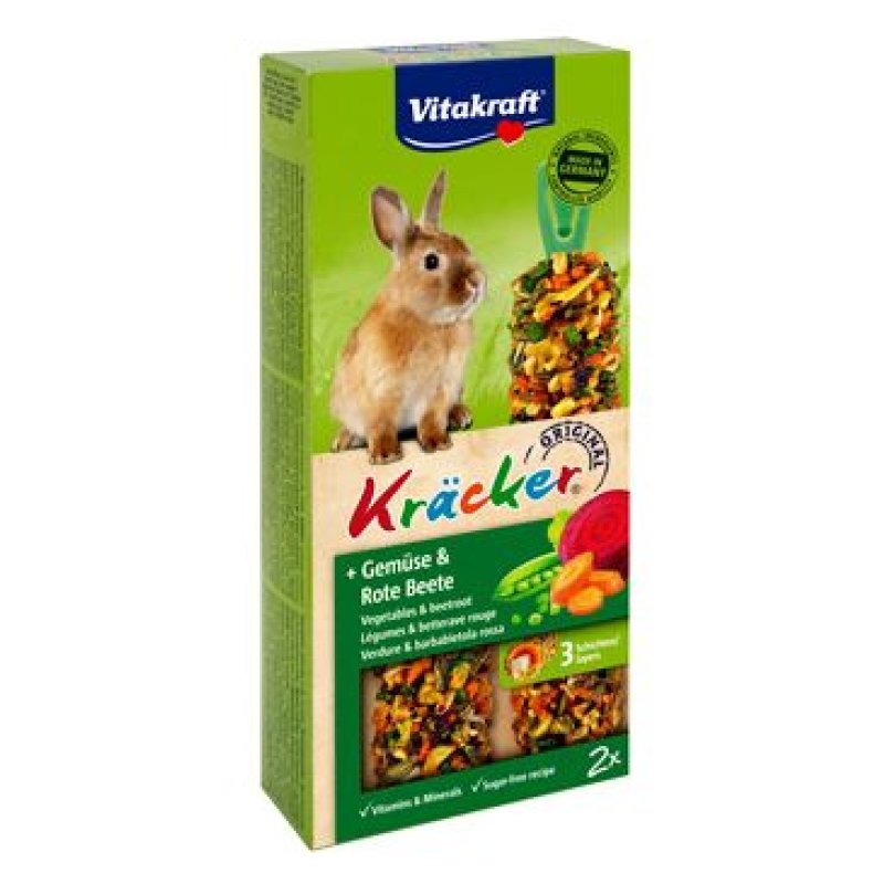 Vitakraft Rodent Rabbit Kräcker zel, červ. řepa 2 ks