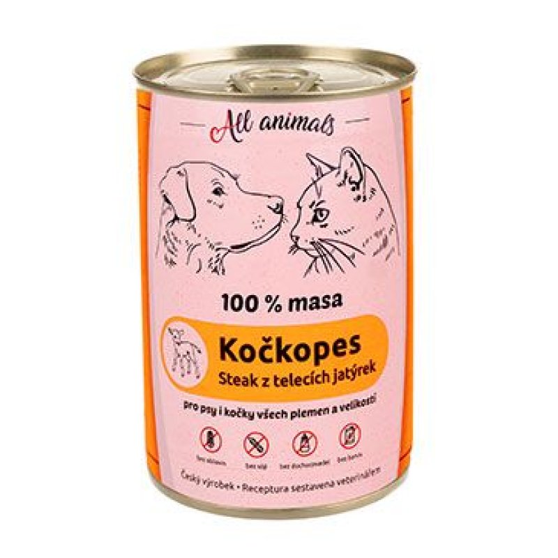 All Animals kočkopes Telecí jatýrka 400 g