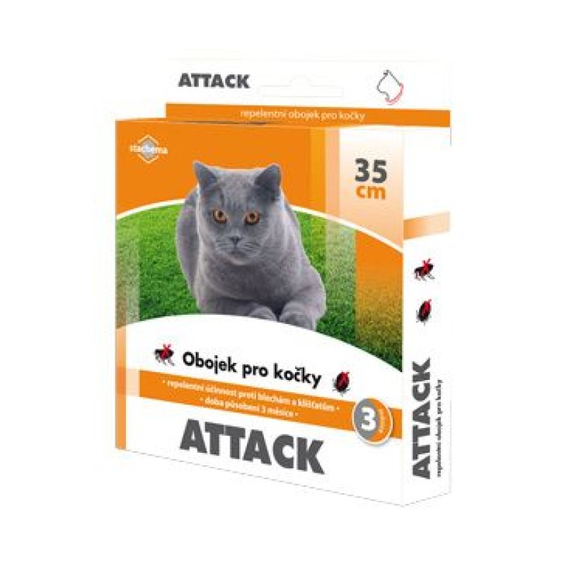 Attack obojek antiparazitární kočka 35 cm