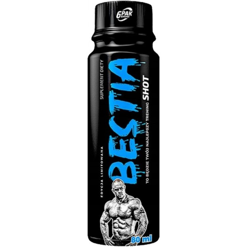 6Pak Nutrition Bestia Shot 80 ml, tropické ovoce