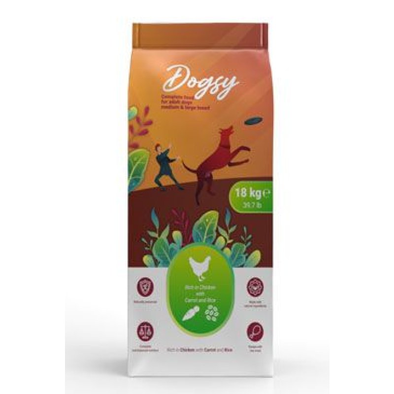 Kraftia DOGSY Adult M/L Chicken & Carrot & Rice 18 kg