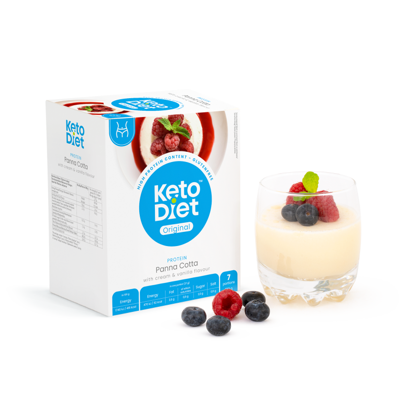 KetoDiet Proteinová panna cotta – příchuť smetana a vanilka (7 porcí)