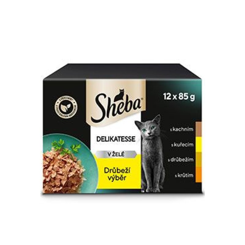 Sheba kapsa Drůbeží výběr v želé 12 x 85 g