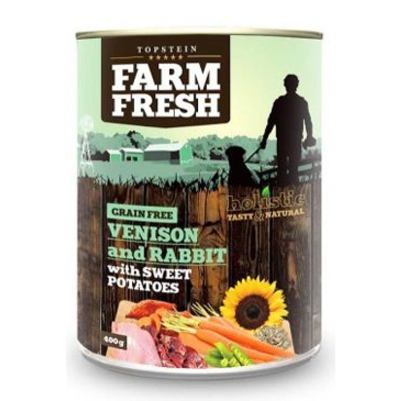 Farm Fresh Dog Venision & Rabit + Sweet Potatoes konz 400 g