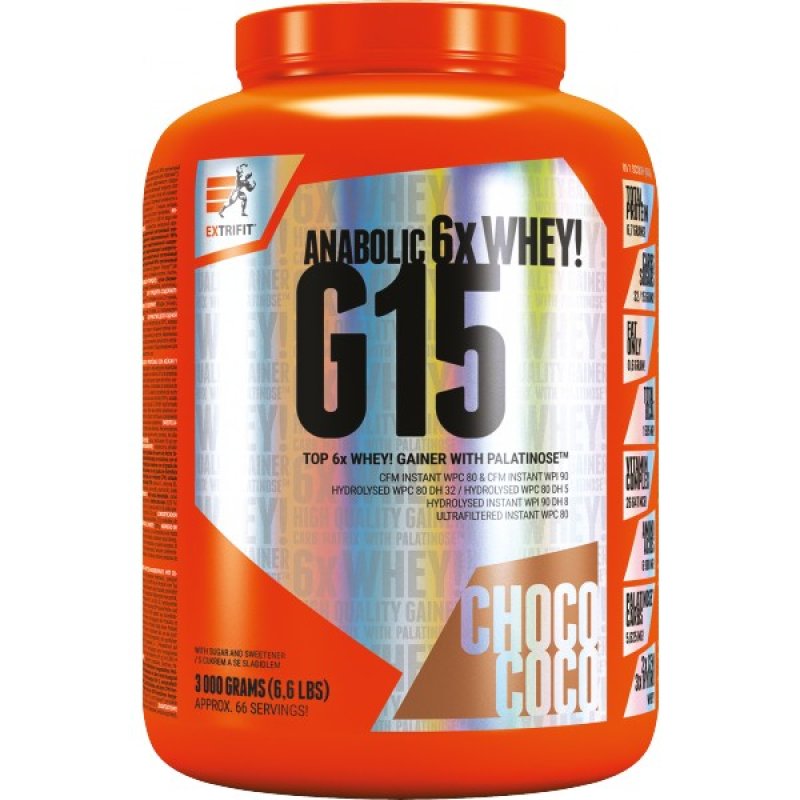 Extrifit G 15 Gainer - 3000 g, čokoláda