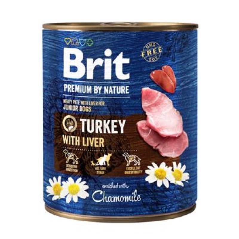 Brit Premium Dog by Nature  konz Turkey & Liver 800 g