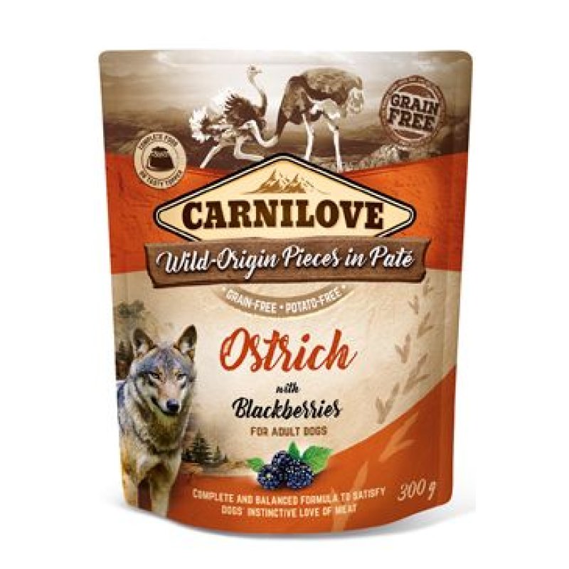 Carnilove Dog Pouch Paté Ostrich & Blackberries 300 g