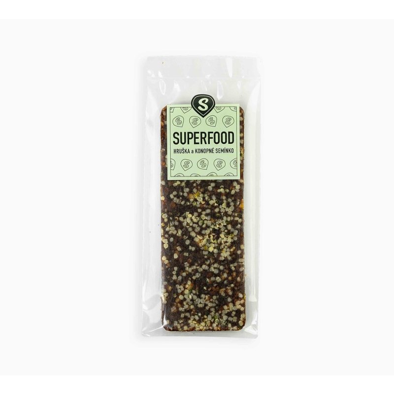 Superfood tyčinka hruška a konopné semínko 1 kg (20 x 50 g)