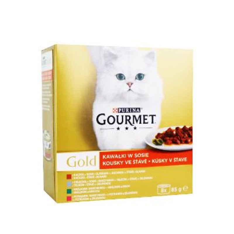 Gourmet Gold konz. kočka kousky ve šť. zelen. pack 8 x 85 g