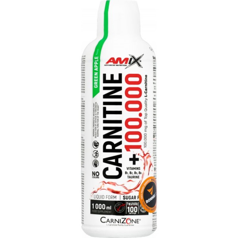 Amix Carnitine 100000 - 1000 ml, zelené jablko