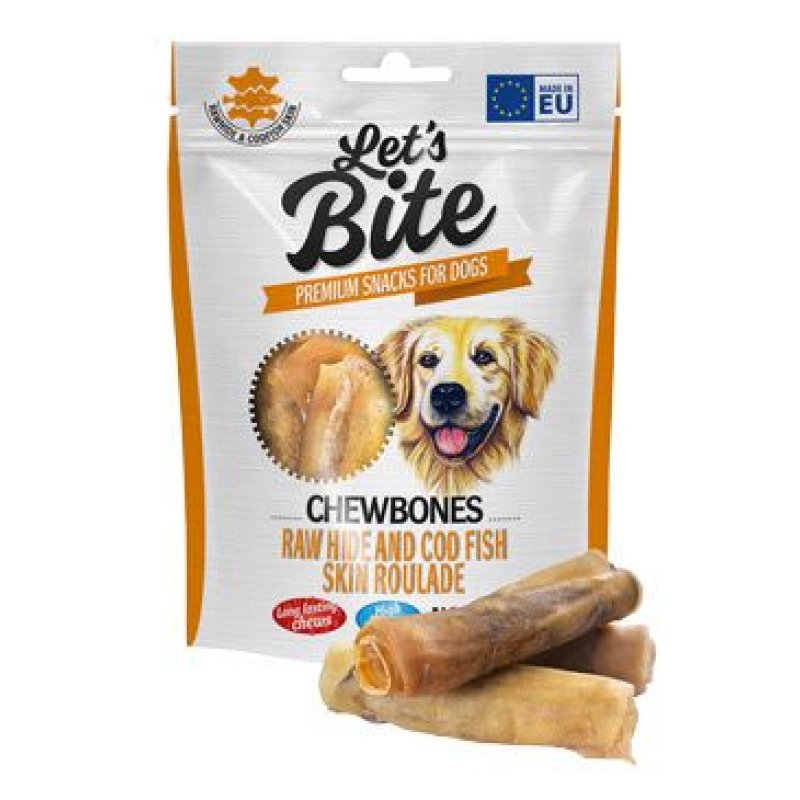 Brit Let's Bite Chewbones Raw hide&Cod fish skin 135 g