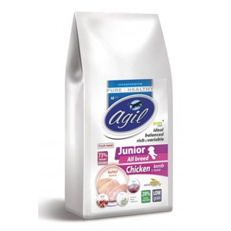 Agil Junior All Breed Low Grain Chicken,Lamb,Tuna 2 kg