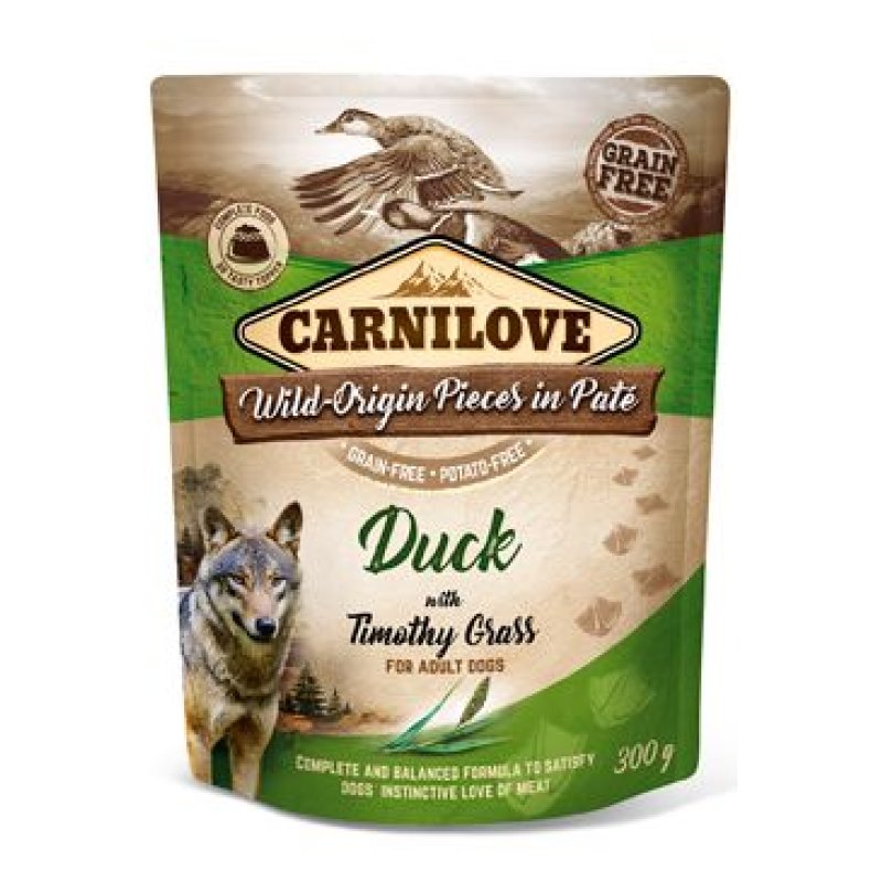 Carnilove Dog Pouch Paté Duck & Timothy Grass 300 g