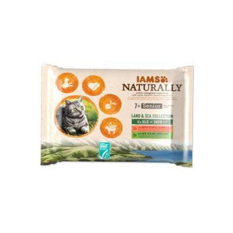 Iams Cat Senior mix masa v omáčce multipack 4 x 85 g