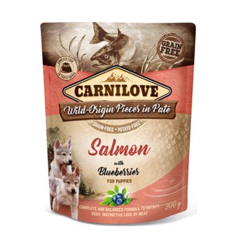 Carnilove Dog Pouch Paté Salmon & Blueber Puppies 300 g