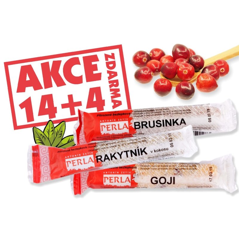 Akční balení tyčinek Brusinka, Goji, Rakytník 14 + 4 zdarma 18ks