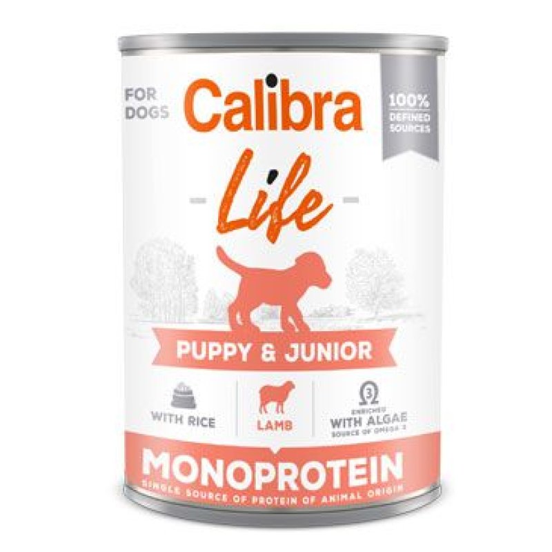 Calibra Dog Life konz. Puppy & Junior Lamb & Rice 400 g