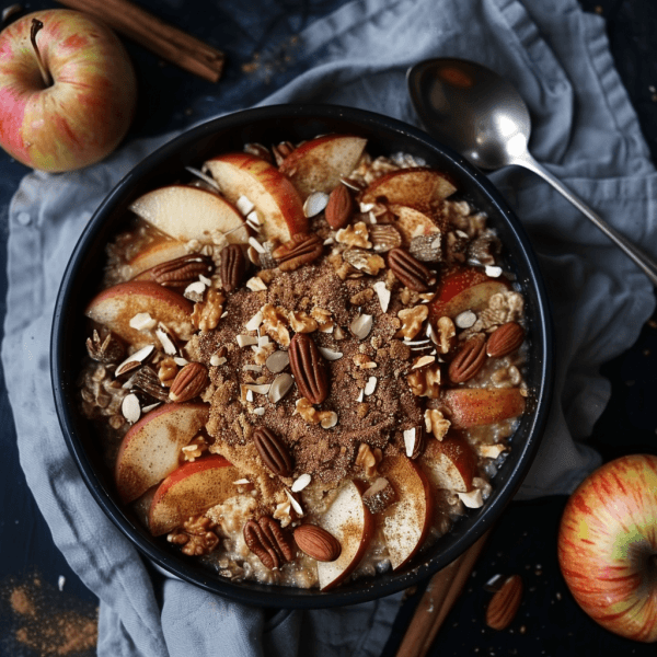 RECEPT: Zapečená ovesná kaše s jablky, skořicí a mandlemi