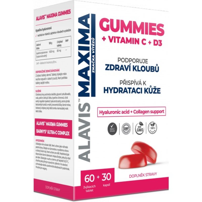 Alavis Maxima Gummies 60 želé + Vitamin C + D3 30 cps