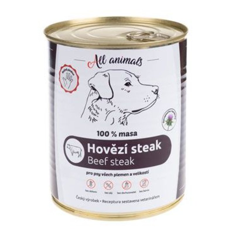 All Animals DOG hovězí steak 800 g