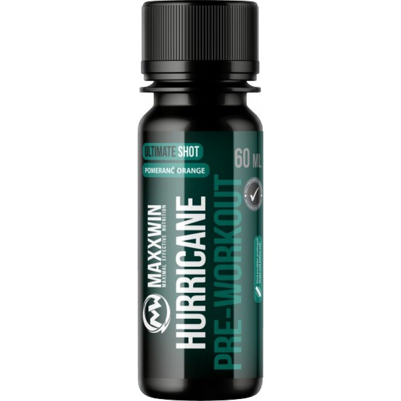 MaxxWin Hurricane Pre-Workout Shot 60 ml, pomeranč