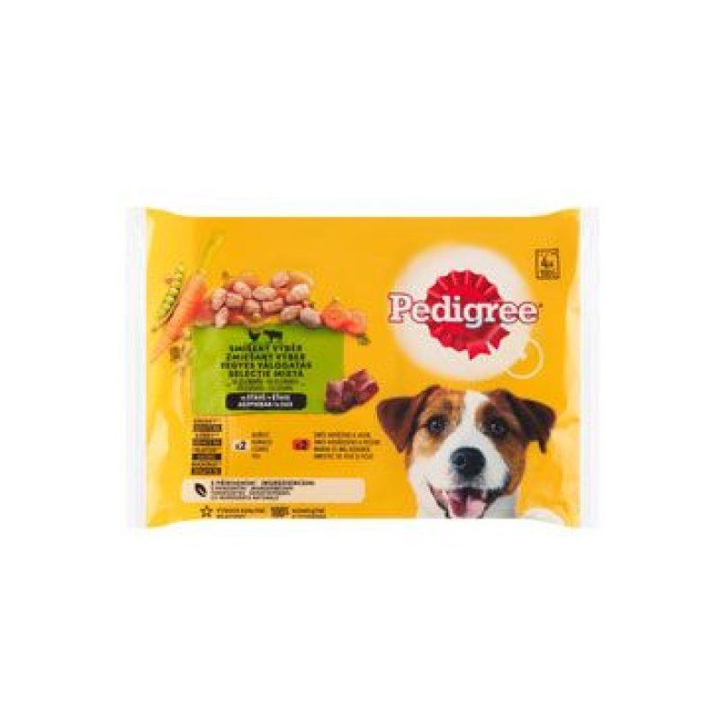 Pedigree kapsa Adult kuře+zelenina/hovězí+zel 2 + 2 x 100 g