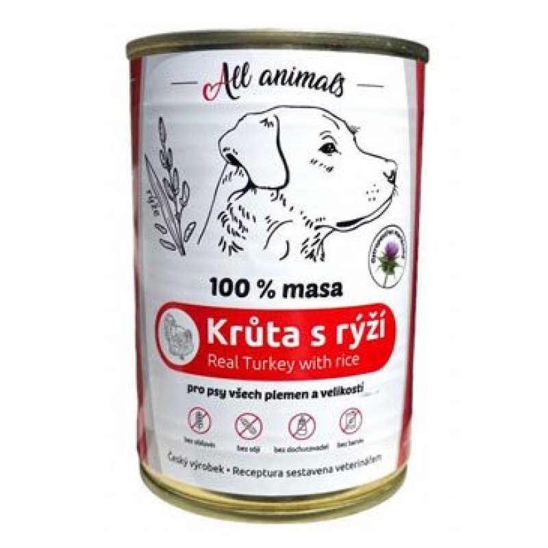 All Animals DOG Krůtí mleté s rýží 400 g