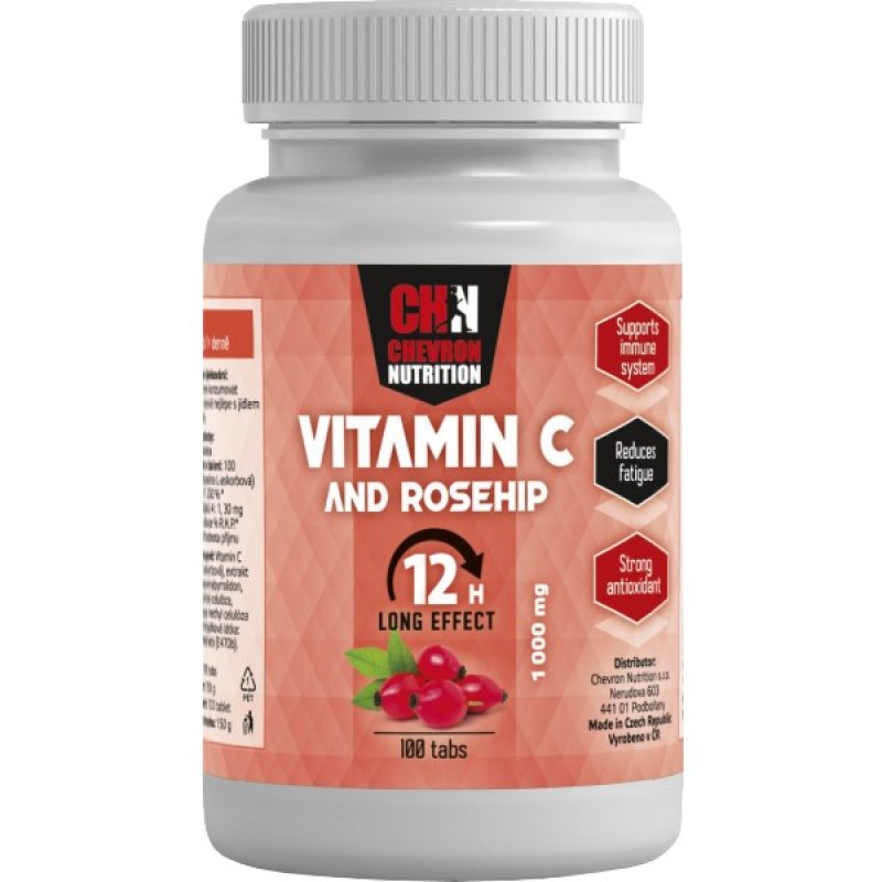 Chevron Nutrition Vitamin C & Rosehip 1000 mg 100 tbl