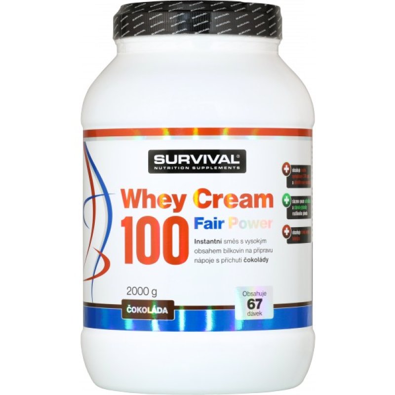 Survival Whey Cream 100 Fair Power 2000 g, vanilka