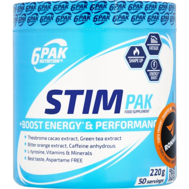 6Pak Nutrition Stim Pak 220 g, jahoda-meloun