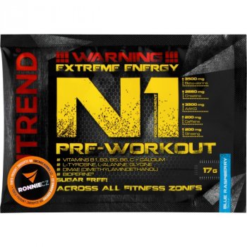 Nutrend N1 Pre-Workout - 17 g, černý rybíz