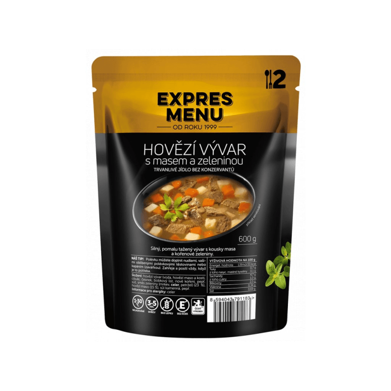 EXPRES MENU Hovězí vývar s masem a zeleninou 600 g