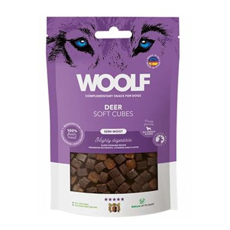 WOOLF pochoutka Soft Cubes Deer 100 g