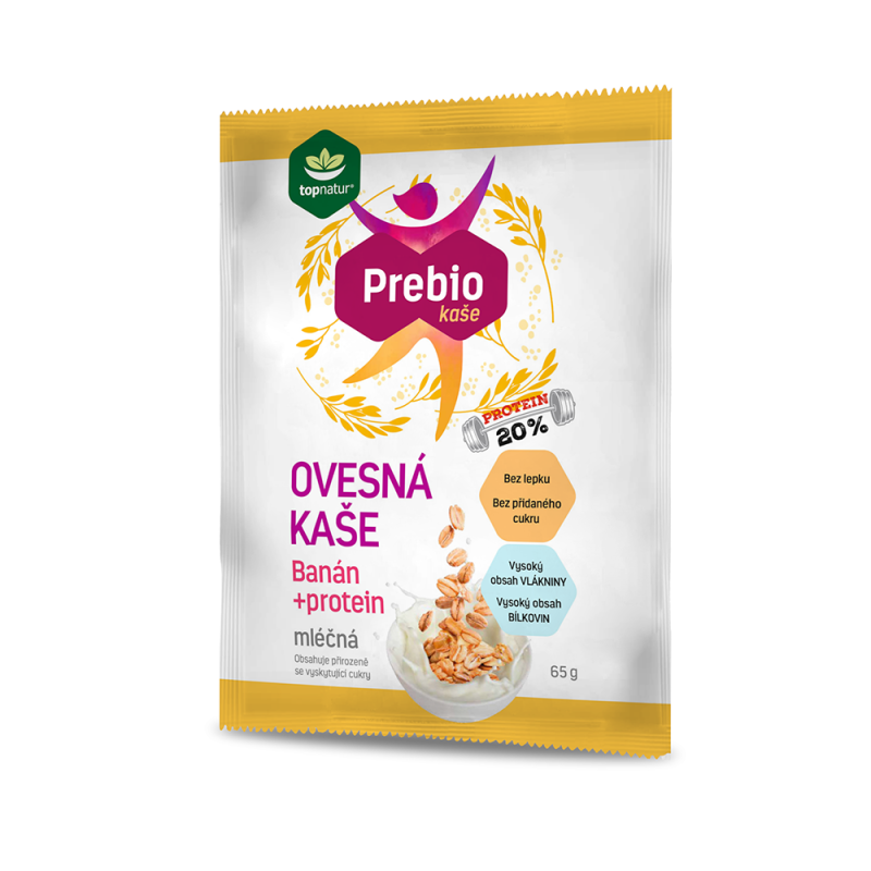 Topnatur Prebio ovesná kaše mléčná Banán + protein 65 g