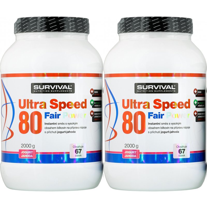 Survival Ultra Speed 80 Fair Power 2000 g, jogurt-jahoda - AKCE 1+1