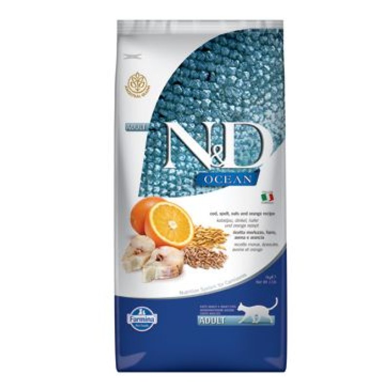 N&D OCEAN CAT LG Adult Codfish & Orange 5 kg