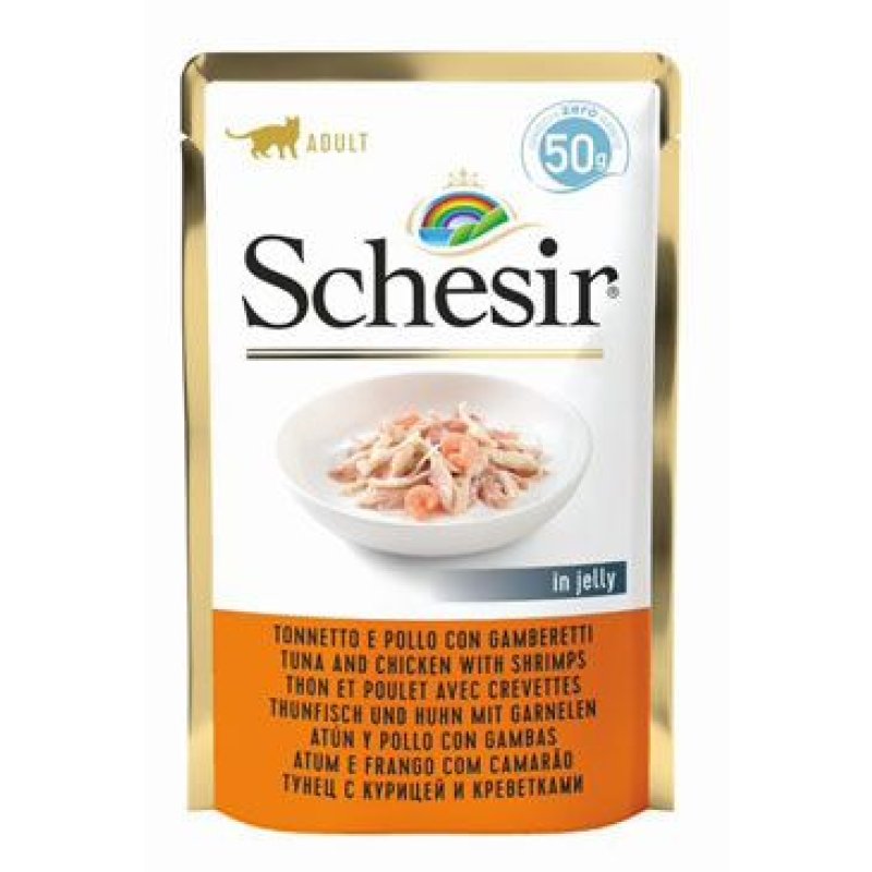 Schesir Cat kapsa Adult tuňák/kuře/krevety 50 g