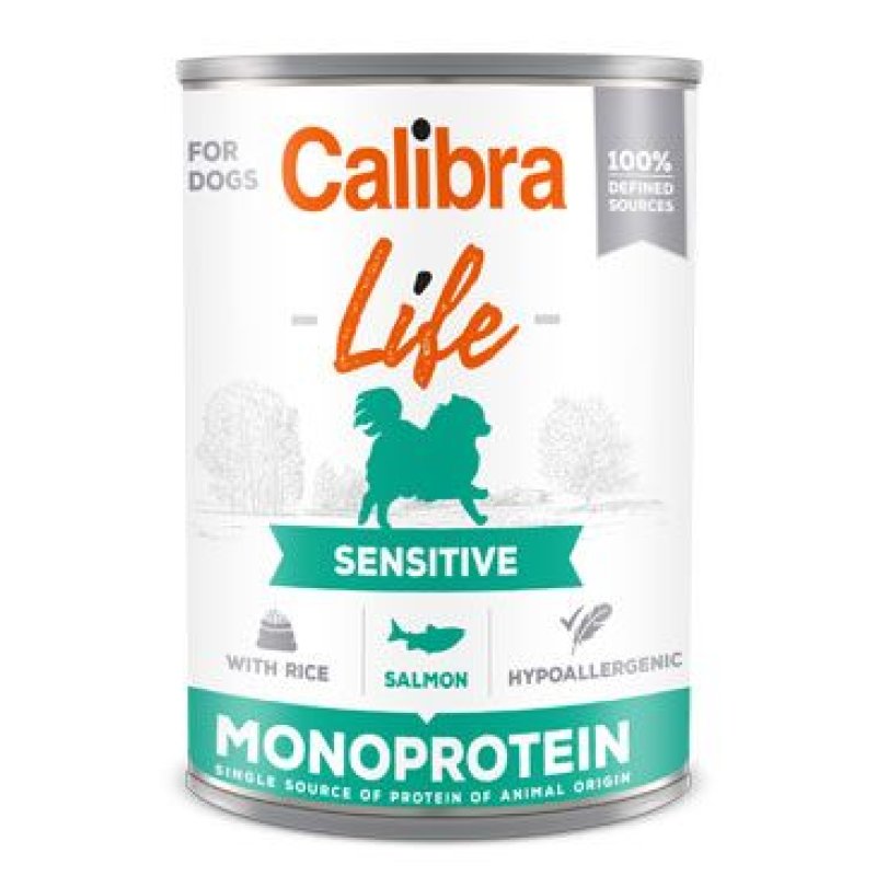 Calibra Dog Life konz. Sensitive Salmon with rice 400 g